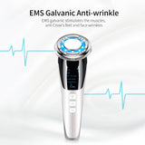 EMS Hot Cool Facial Massager Sonic Vibration Ion LED Photon Anti Aging Skin Rejuvenation Lifting Tighten Skincare Beauty Device