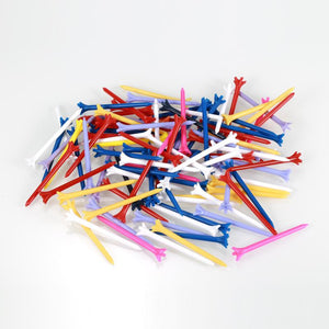 100Pcs/Pack Multicolor Professional Zero Friction 5 Prong 70mm Golf Tee 5 Claw Less Resistance Durable Plastic Golf Tees