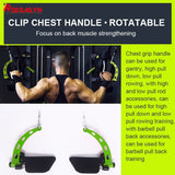 8 Piece Set Fitness Lat Pull Down T Handle Bar Rowing Rotating V-Bar Pulley Cable Machine Handle Grip Gym Equipment Back Trainer