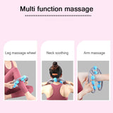U Shape Massage Roller Trigger Point 9 Wheel For Arm Leg Neck Muscle Relaxation Tissue For Fitness Gym Yoga Pilates Sports Tool