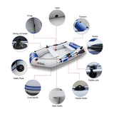1.75~3.3m Inflatable Boat with Electric Motor Set for Fishing Drift Canoeing 1~5 Persons River Water Play Sports Air Deck Boat