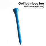100pcs 54mm 70mm 83mm 100mm Golf Nail Wooden TEE Bamboo Golf Tee Primary Color Ball Holder Base Golf Accessories Golf Equipment