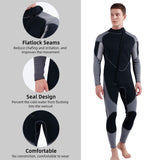 3mm Neoprene Wetsuit for Men Front Zip Full Body Diving Suit for Snorkeling Surfing Scuba Diving Swimming
