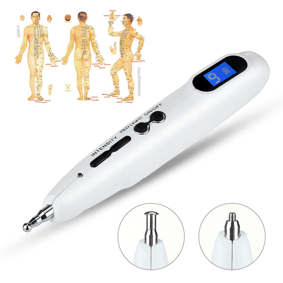 Electronic Laser Acupuncture Pen LCD Display Massage Pen Acupoint Meridian Energy Therapy Relief Health Care Products