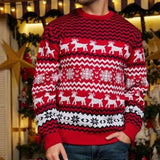 2023 New Year&#39;s Clothes Women Men Matching Sweaters Christmas Family Couples Jumpers Warm Thick Casual O Neck Knitwear Xmas Look