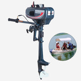 Two-Stroke 3.6 HP Gasoline Water-Cooled Inflatable Fishing Kayak Boats Outboard Motor Assault Boat Canoeing Engine Motors