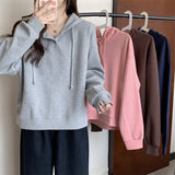 spring autumn thin Hooded Sweatshirt long sleeve solid Hoodies Women korean oversized hoodie harajuku Streetwear k pop Clothes