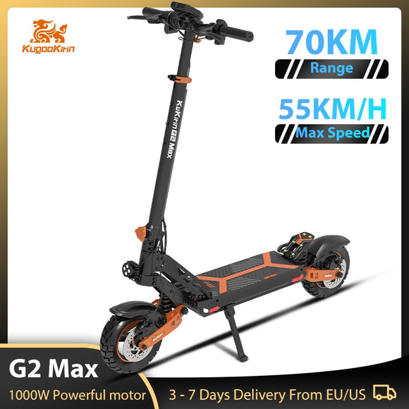Kugookirin G2 Max Adult Electric Scooter 1000W Powerful EScooter Foldable Kick Scooter Electric Step 55KMH Max Speed