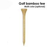 100pcs 54mm 70mm 83mm 100mm Golf Nail Wooden TEE Bamboo Golf Tee Primary Color Ball Holder Base Golf Accessories Golf Equipment