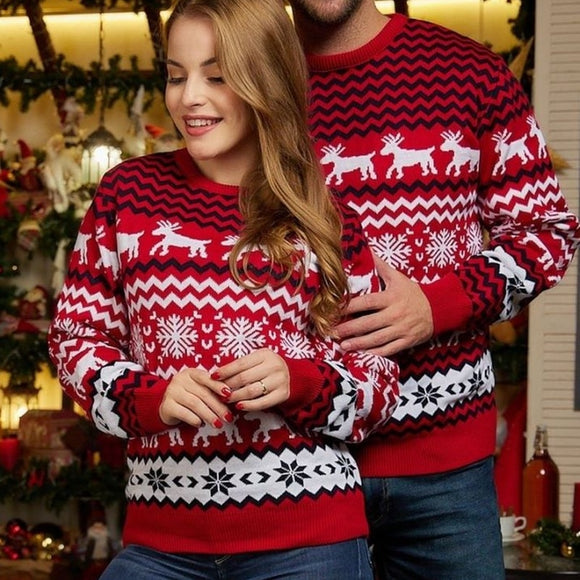 2023 New Year's Clothes Women Men Matching Sweaters Christmas Family Couples Jumpers Warm Thick Casual O Neck Knitwear Xmas Look