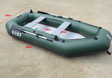 New 1-6 Persons Green Fishing Boat with Air Deck Bottoms 0.7mm Thicken PVC Fishing Dinghy Rowing with Laminated for Water Sports