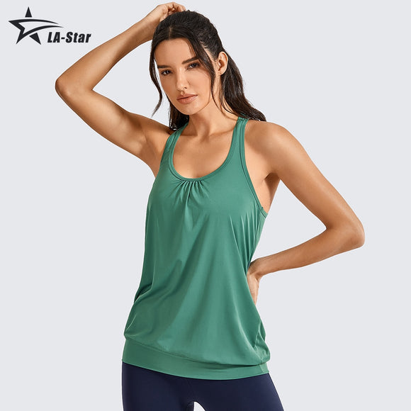 Women's Tank Top Active Racerback Athletic Sports T-shirt Long Yoga Crop
