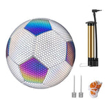 Holographics Reflective Soccer Ball Size 4/5 Glow In The Dark Footballs Gifts with Inflator Excellent Elasticity Sporting Goods