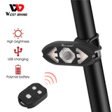 Bicycle Taillight Smart Wireless Remote Turn Signal Lights USB Rechargeable Bike Rear Light Brake Light Bicycle Accessories