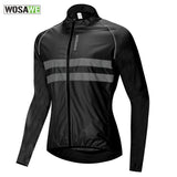 WOSAWE Ultralight Reflective Men&#39;s Cycling Jacket Long Waterproof Windproof Road Mountain Bike MTB Jackets Bicycle Windbreaker